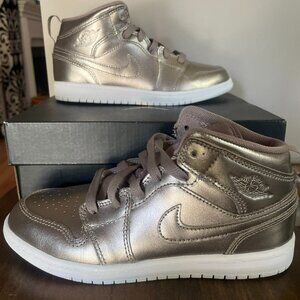 Jordan 1 Mid SE PS Sepia Stone White Noble Preschool Kids Sneakers AV5173 200